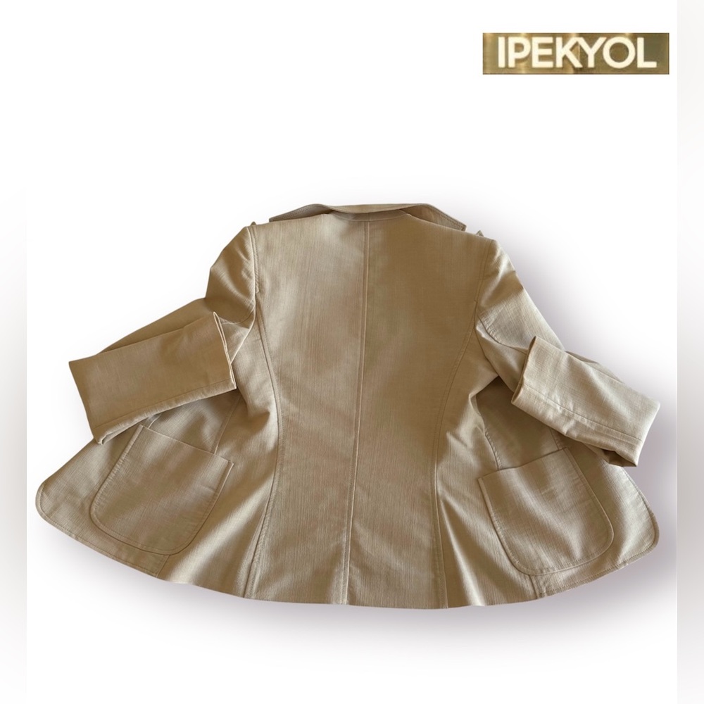 🛍️SALE🛍️IPEKYOL Elegant Tan Women's Single-Breasted Blazer & Pants 2-PIECE Suit - Picture 7 of 14